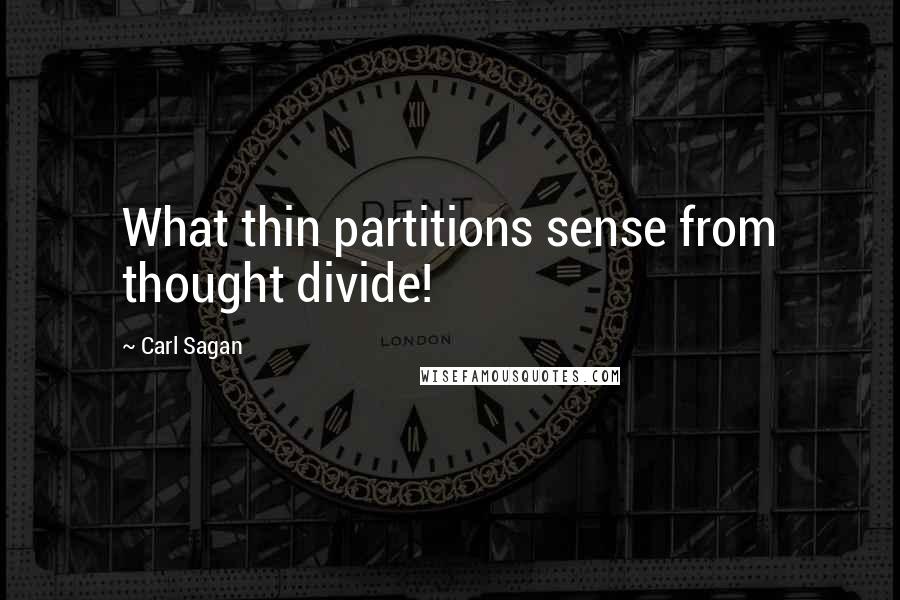 Carl Sagan Quotes: What thin partitions sense from thought divide!