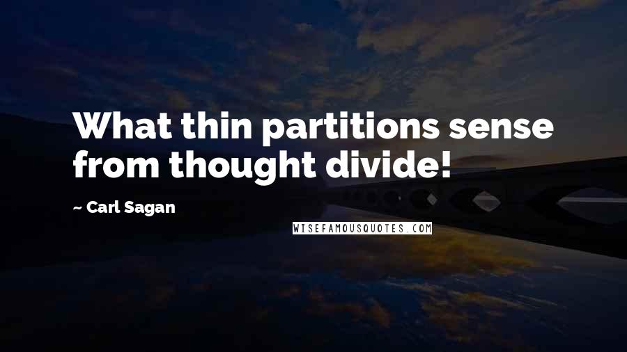 Carl Sagan Quotes: What thin partitions sense from thought divide!