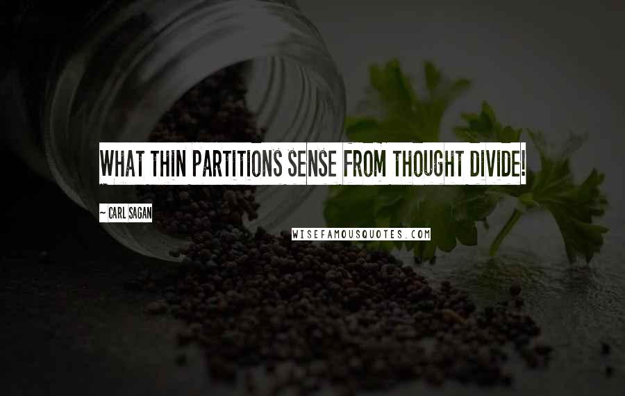 Carl Sagan Quotes: What thin partitions sense from thought divide!