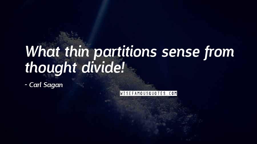 Carl Sagan Quotes: What thin partitions sense from thought divide!