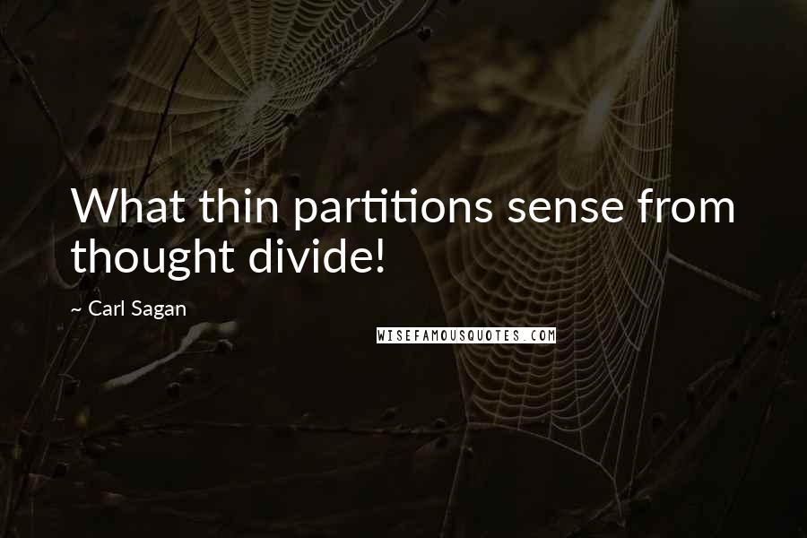 Carl Sagan Quotes: What thin partitions sense from thought divide!