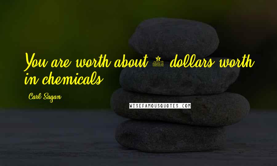 Carl Sagan Quotes: You are worth about 3 dollars worth in chemicals.