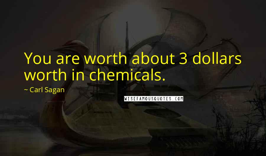 Carl Sagan Quotes: You are worth about 3 dollars worth in chemicals.