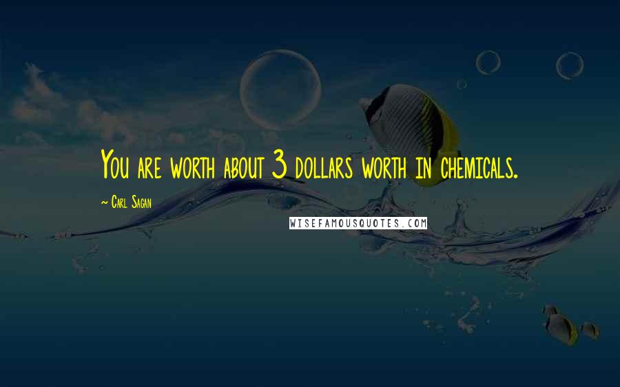 Carl Sagan Quotes: You are worth about 3 dollars worth in chemicals.