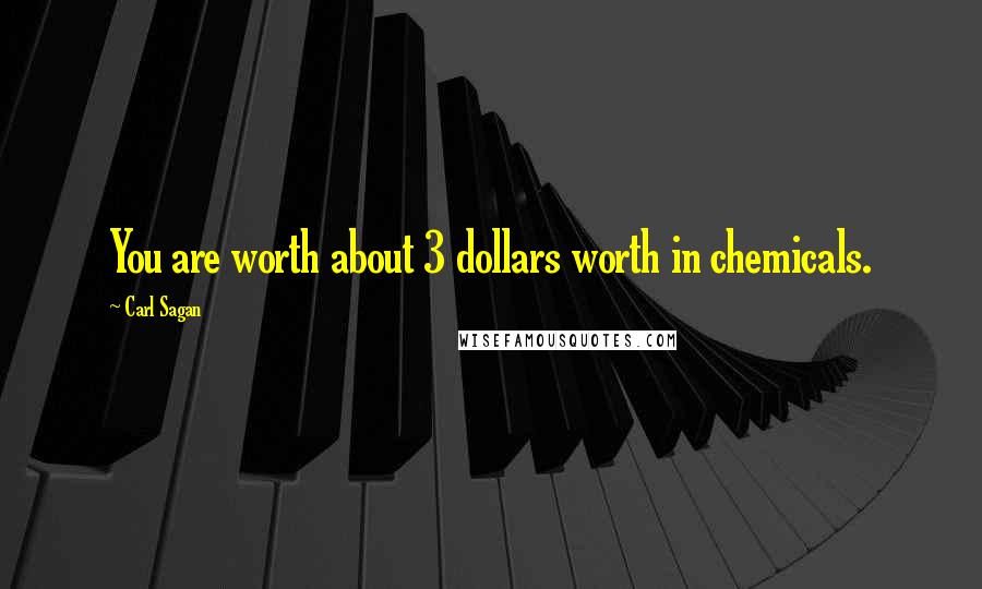 Carl Sagan Quotes: You are worth about 3 dollars worth in chemicals.