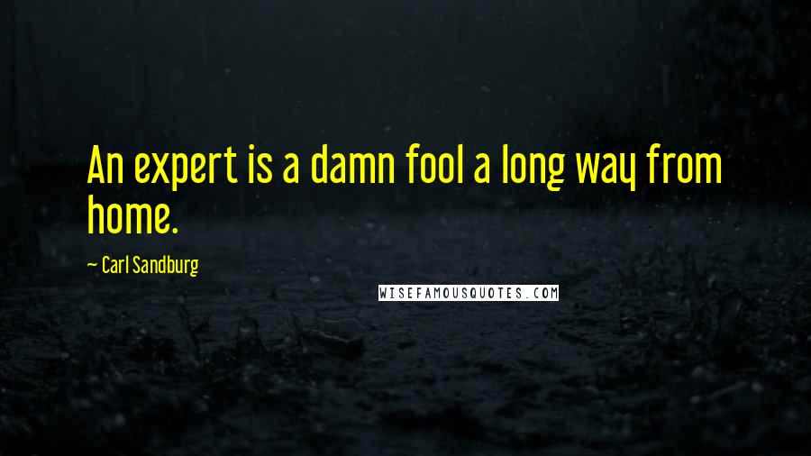 Carl Sandburg Quotes: An expert is a damn fool a long way from home.