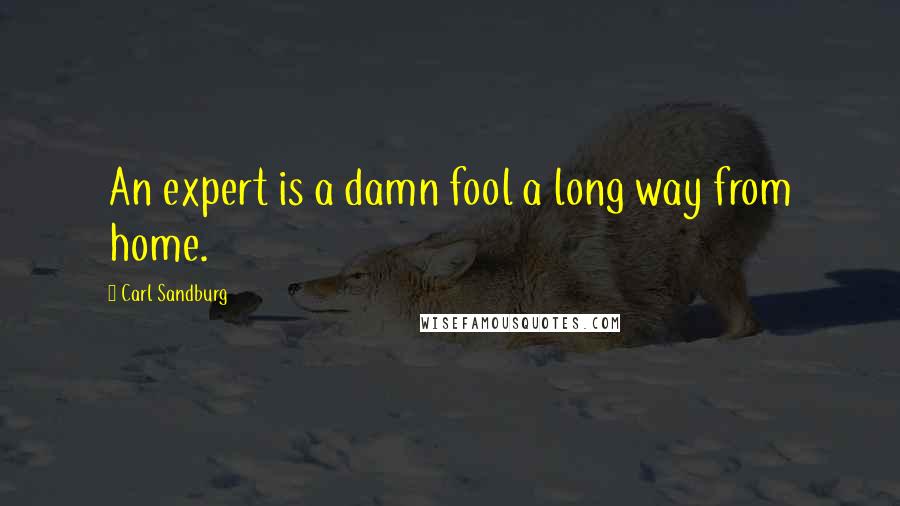 Carl Sandburg Quotes: An expert is a damn fool a long way from home.