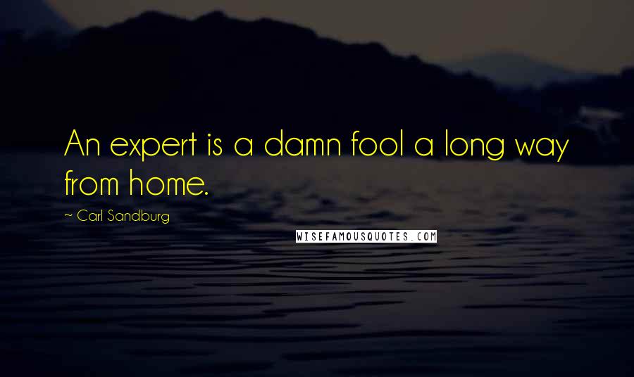 Carl Sandburg Quotes: An expert is a damn fool a long way from home.