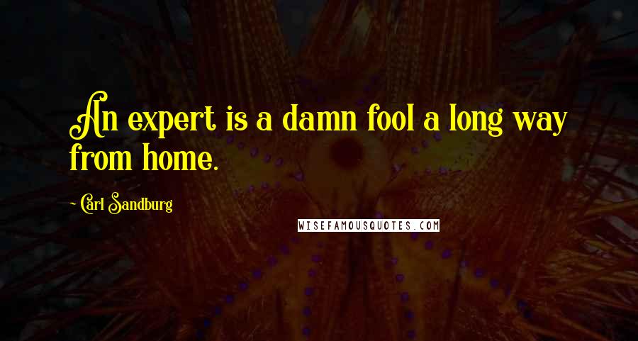 Carl Sandburg Quotes: An expert is a damn fool a long way from home.