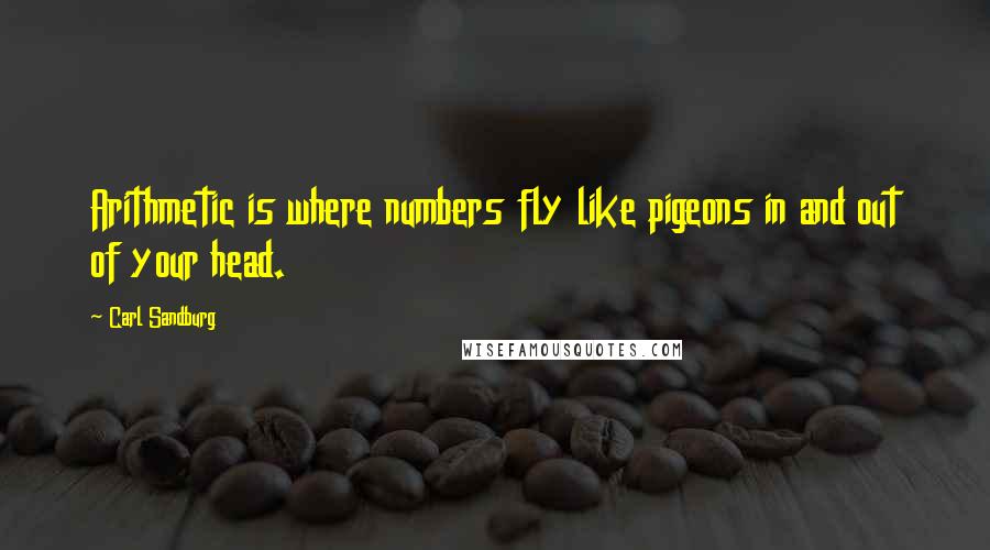 Carl Sandburg Quotes: Arithmetic is where numbers fly like pigeons in and out of your head.