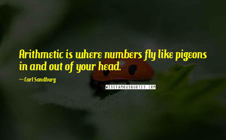 Carl Sandburg Quotes: Arithmetic is where numbers fly like pigeons in and out of your head.