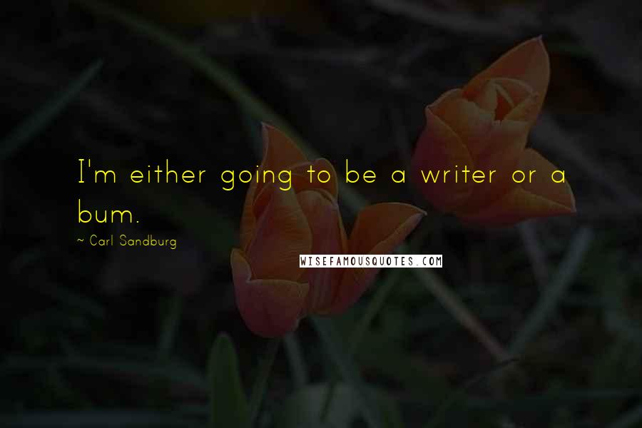 Carl Sandburg Quotes: I'm either going to be a writer or a bum.