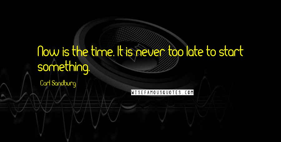 Carl Sandburg Quotes: Now is the time. It is never too late to start something.