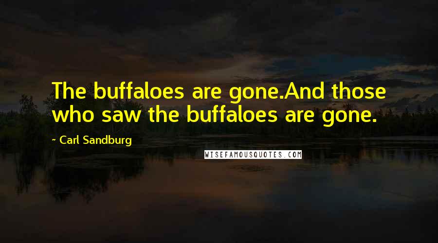 Carl Sandburg Quotes: The buffaloes are gone.And those who saw the buffaloes are gone.