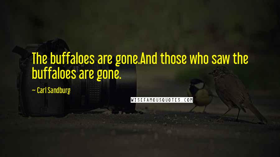 Carl Sandburg Quotes: The buffaloes are gone.And those who saw the buffaloes are gone.