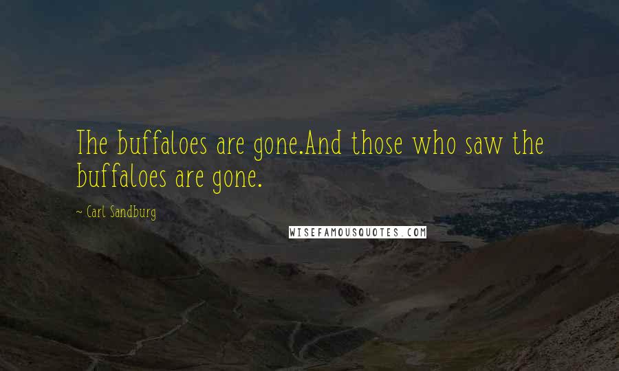 Carl Sandburg Quotes: The buffaloes are gone.And those who saw the buffaloes are gone.