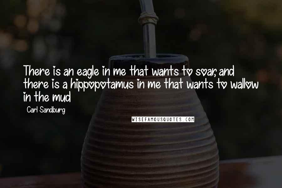 Carl Sandburg Quotes: There is an eagle in me that wants to soar, and there is a hippopotamus in me that wants to wallow in the mud