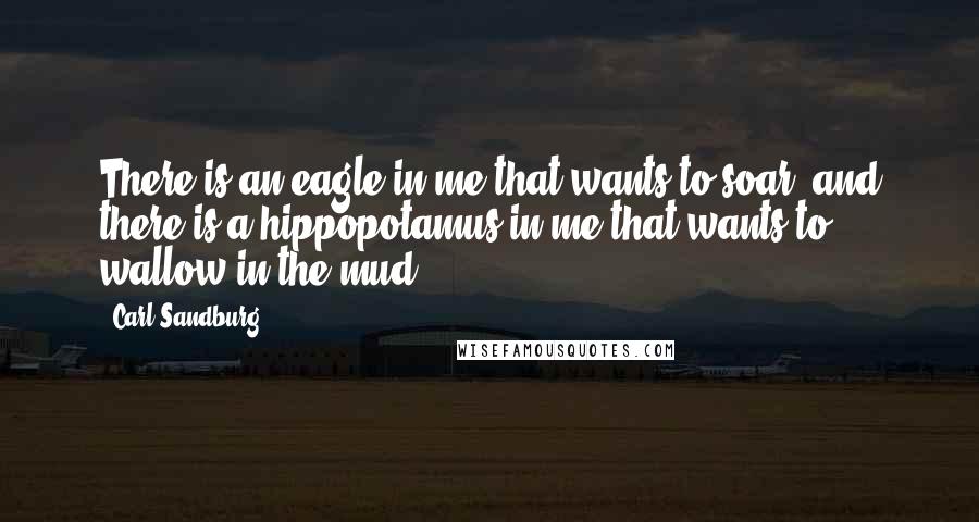 Carl Sandburg Quotes: There is an eagle in me that wants to soar, and there is a hippopotamus in me that wants to wallow in the mud