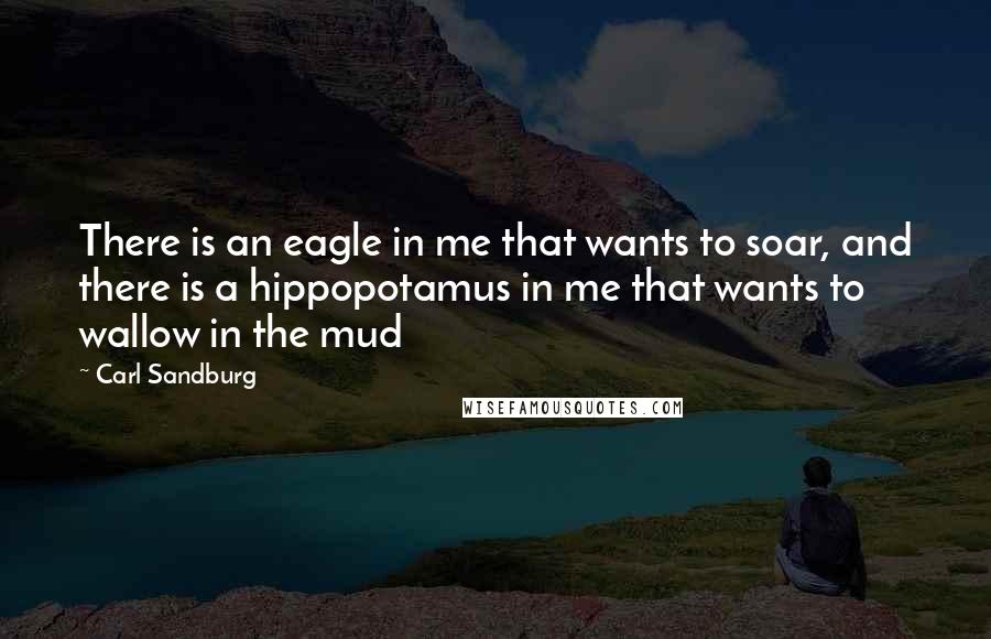 Carl Sandburg Quotes: There is an eagle in me that wants to soar, and there is a hippopotamus in me that wants to wallow in the mud