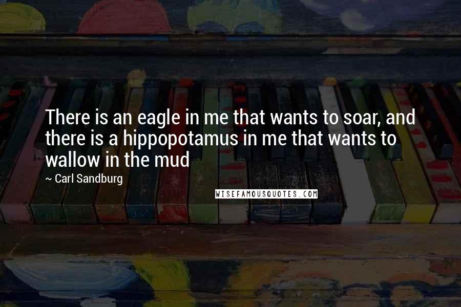 Carl Sandburg Quotes: There is an eagle in me that wants to soar, and there is a hippopotamus in me that wants to wallow in the mud