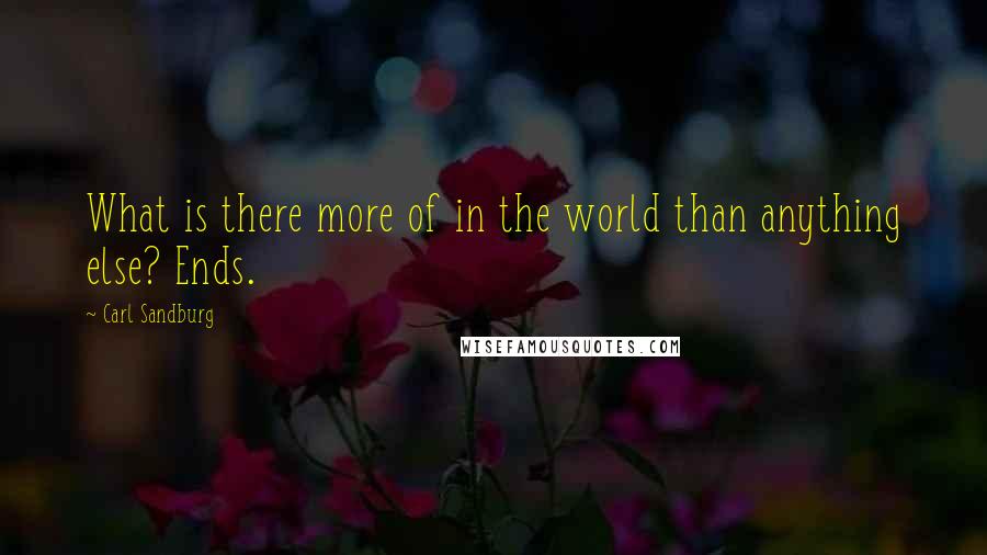 Carl Sandburg Quotes: What is there more of in the world than anything else? Ends.