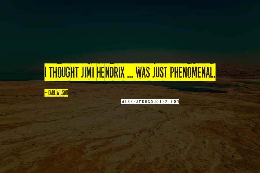 Carl Wilson Quotes: I thought Jimi Hendrix ... was just phenomenal.