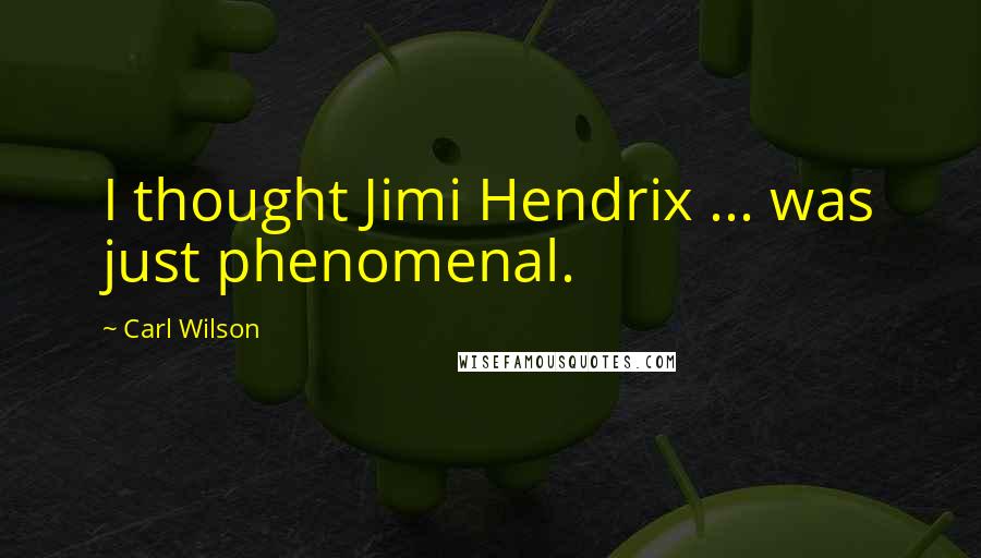 Carl Wilson Quotes: I thought Jimi Hendrix ... was just phenomenal.