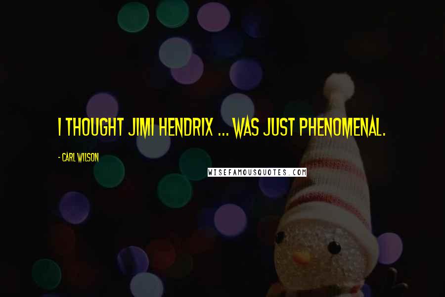 Carl Wilson Quotes: I thought Jimi Hendrix ... was just phenomenal.