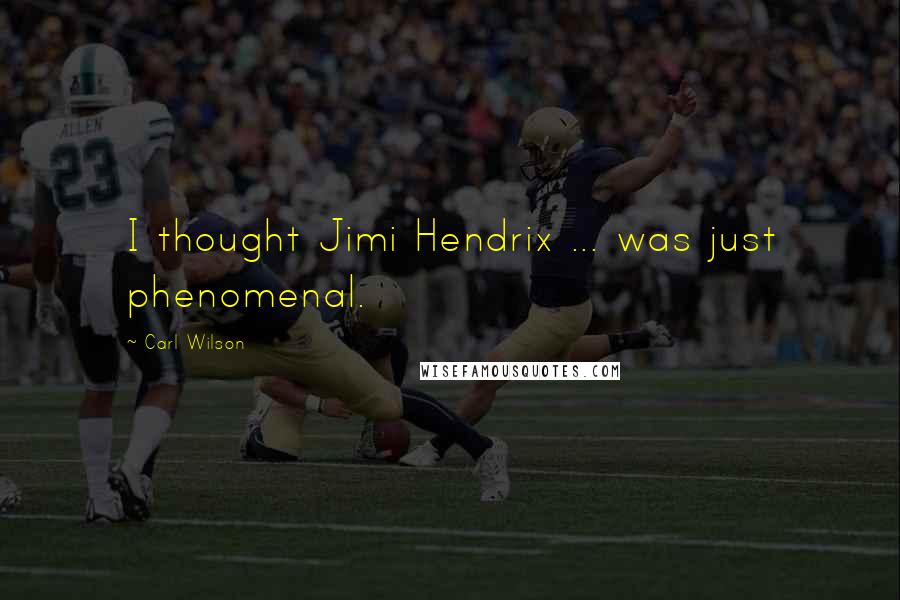 Carl Wilson Quotes: I thought Jimi Hendrix ... was just phenomenal.