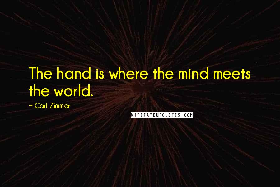 Carl Zimmer Quotes: The hand is where the mind meets the world.