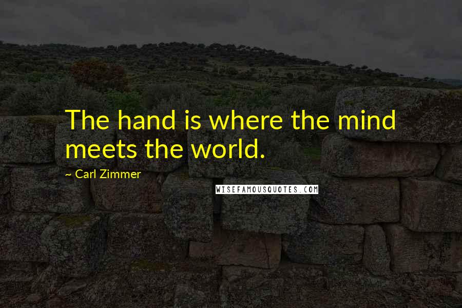 Carl Zimmer Quotes: The hand is where the mind meets the world.