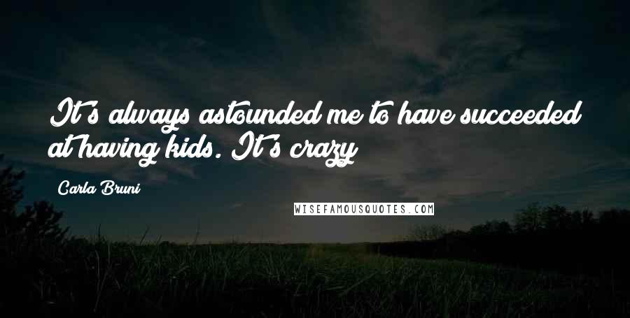 Carla Bruni Quotes: It's always astounded me to have succeeded at having kids. It's crazy!