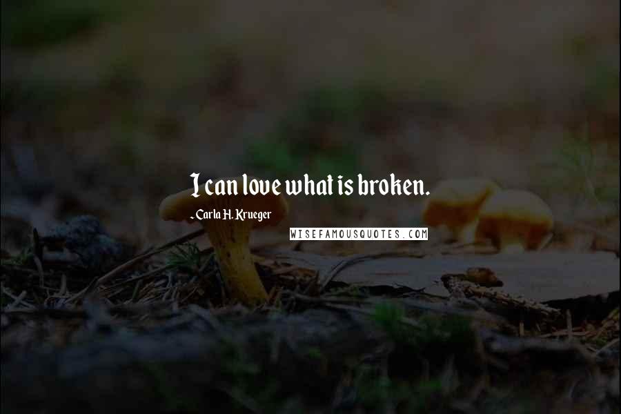 Carla H. Krueger Quotes: I can love what is broken.