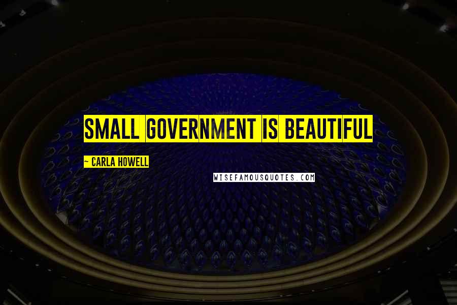 Carla Howell Quotes: Small government is beautiful