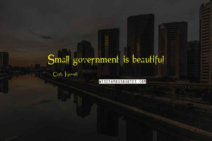 Carla Howell Quotes: Small government is beautiful