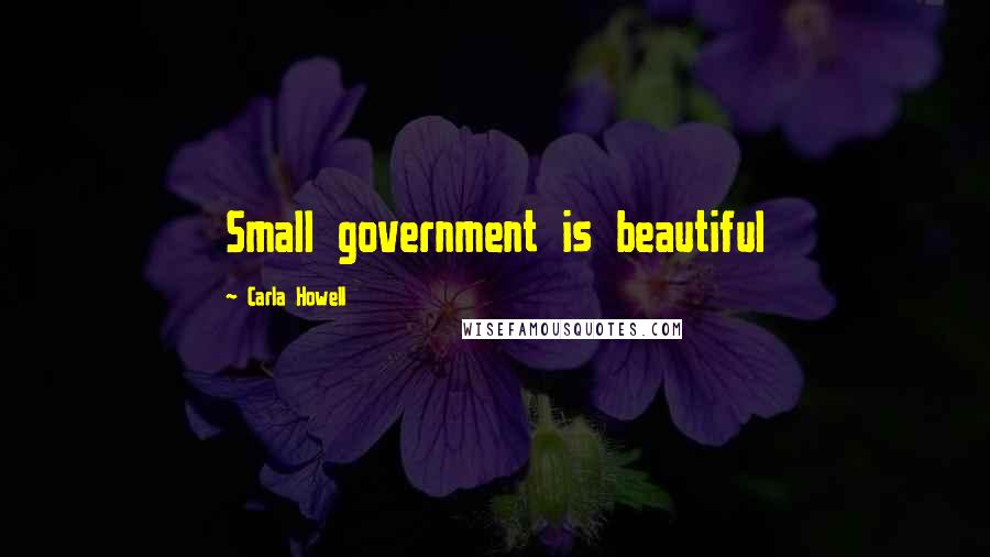 Carla Howell Quotes: Small government is beautiful