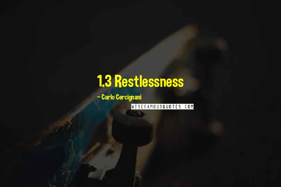Carlo Cercignani Quotes: 1.3 Restlessness