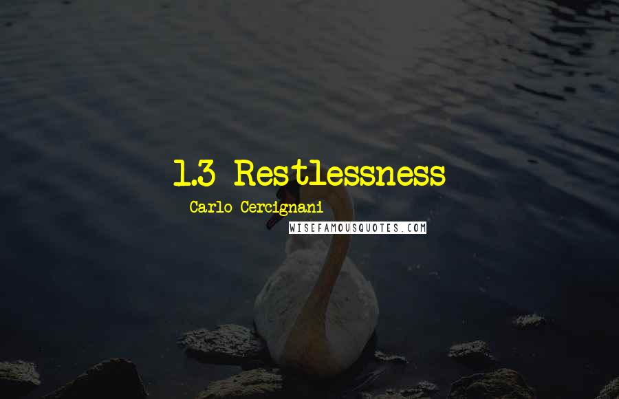 Carlo Cercignani Quotes: 1.3 Restlessness