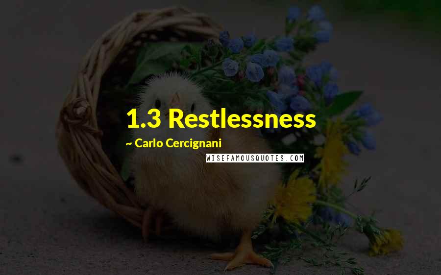 Carlo Cercignani Quotes: 1.3 Restlessness