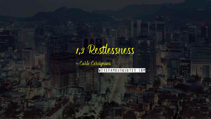 Carlo Cercignani Quotes: 1.3 Restlessness