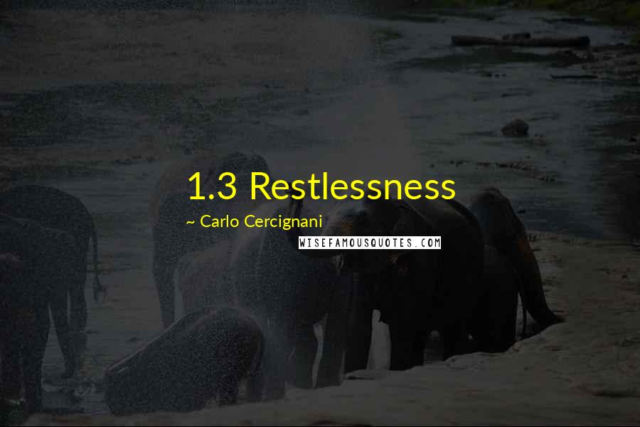 Carlo Cercignani Quotes: 1.3 Restlessness