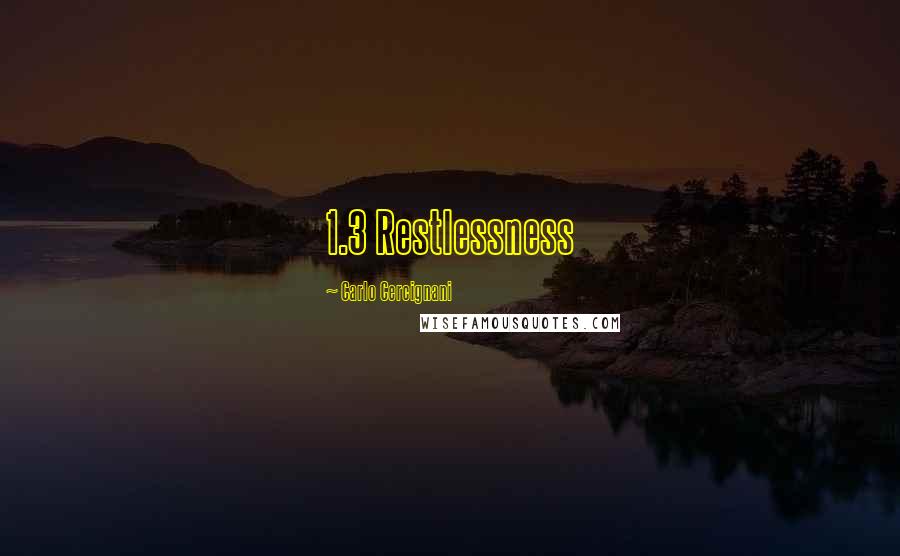 Carlo Cercignani Quotes: 1.3 Restlessness