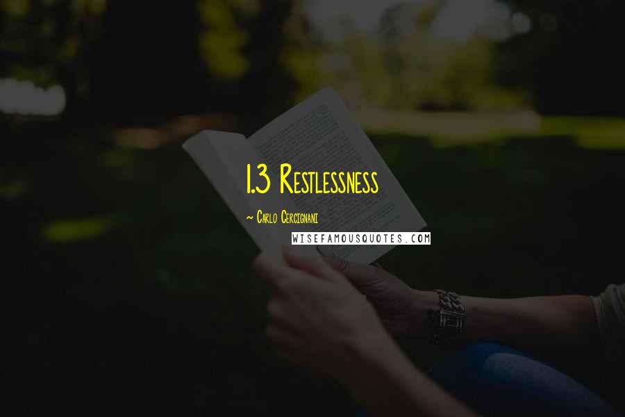 Carlo Cercignani Quotes: 1.3 Restlessness