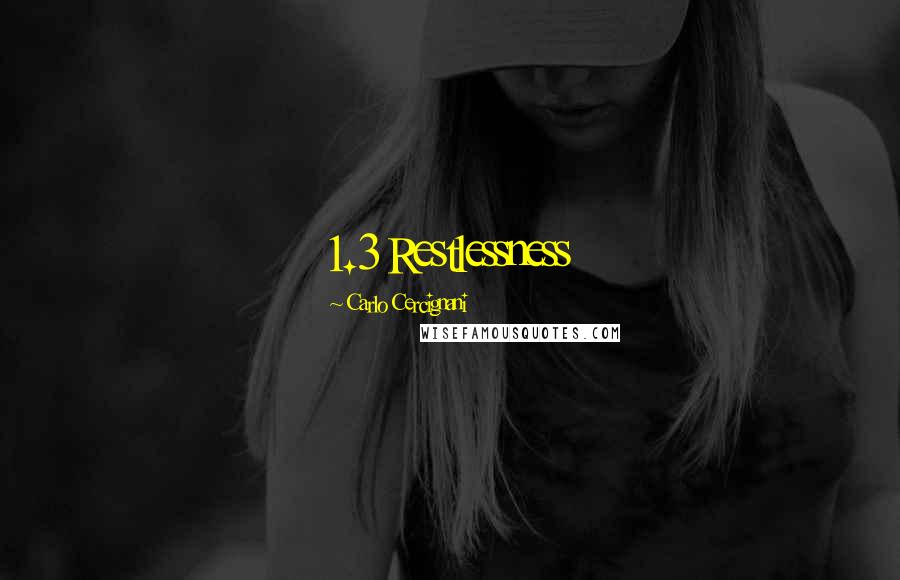 Carlo Cercignani Quotes: 1.3 Restlessness