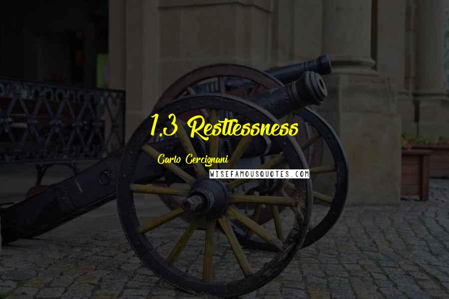 Carlo Cercignani Quotes: 1.3 Restlessness