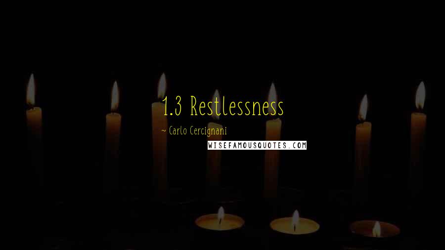 Carlo Cercignani Quotes: 1.3 Restlessness