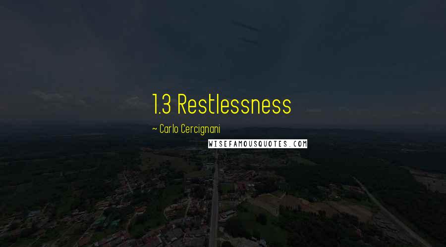 Carlo Cercignani Quotes: 1.3 Restlessness