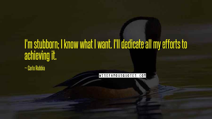 Carlo Rubbia Quotes: I'm stubborn; I know what I want. I'll dedicate all my efforts to achieving it.