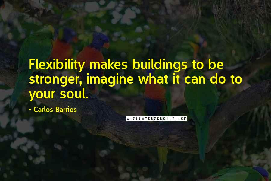 Carlos Barrios Quotes: Flexibility makes buildings to be stronger, imagine what it can do to your soul.