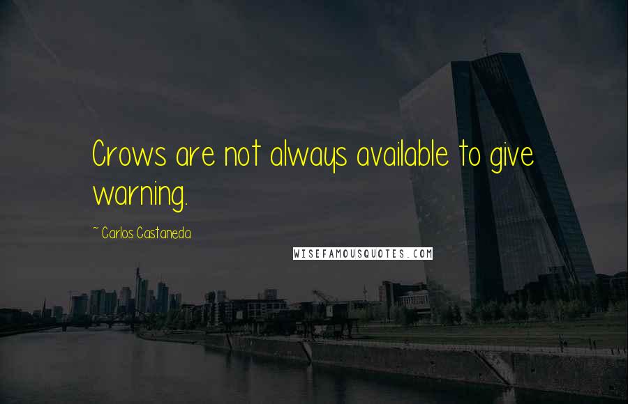 Carlos Castaneda Quotes: Crows are not always available to give warning.